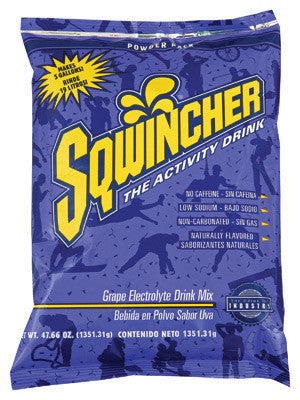 Sqwincher 47.66 Ounce Instant Powder Pack Grape Electrolyte Drink - Yields 5 Gallons (16 Each Per Case)