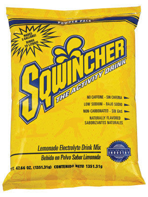 Sqwincher 47.66 Ounce Instant Powder Pack Lemonade Electrolyte Drink - Yields 5 Gallons (16 Each Per Case)