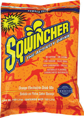 Sqwincher 47.66 Ounce Instant Powder Pack Orange Electrolyte Drink - Yields 5 Gallons (16 Each Per Case)