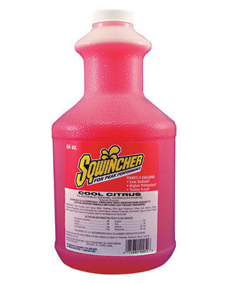 Sqwincher 64 Ounce Liquid Concentrate Cool Citrus Electrolyte Drink - Yields 5 Gallons (6 Each Per Case)