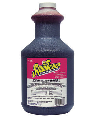 Sqwincher 64 Ounce Liquid Concentrate Fruit Punch Electrolyte Drink - Yields 5 Gallons (6 Each Per Case)