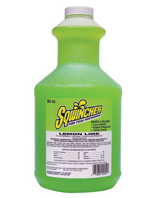 Sqwincher 64 Ounce Liquid Concentrate Lemon Lime Electrolyte Drink - Yields 5 Gallons (6 Each Per Case)