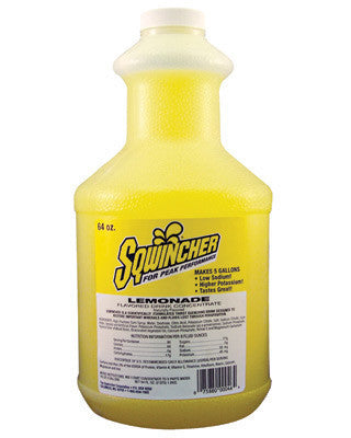 Sqwincher 64 Ounce Liquid Concentrate Lemonade Electrolyte Drink - Yields 5 Gallons (6 Each Per Case)