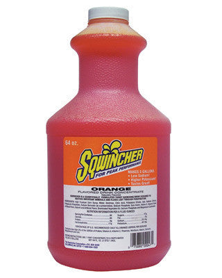 Sqwincher 64 Ounce Liquid Concentrate Orange Electrolyte Drink - Yields 5 Gallons (6 Each Per Case)