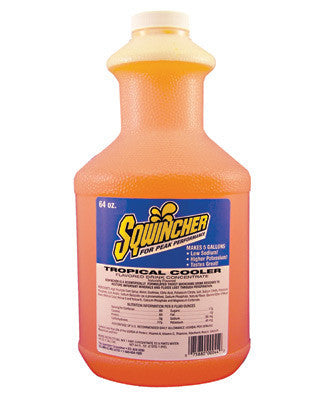 Sqwincher 64 Ounce Liquid Concentrate Tropical Cooler Electrolyte Drink - Yields 5 Gallons (6 Each Per Case)