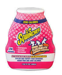 Sqwincher 1.62 Ounce Liquid Concentrage Strawberry Lemonade Sugar Free Electrolyte Beverage Enhancer - Yields 24 Eight Ounce Servings (12 Bottles Per Case)