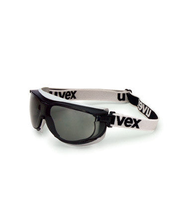 Uvex Carbonvision Impact Goggles With Black and Gray Frame, Gray Dura-Streme Anti-Fog, Anti-Scratch Lens And Fabric Headband