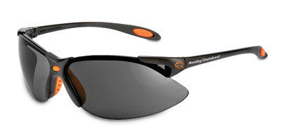 Uvex By Sperian Harley-Davidson HD1200 Series Safety Glasses With Black And Orange Frames And Gray Polycarbonate Anti-Scratch Hardcoat Lens