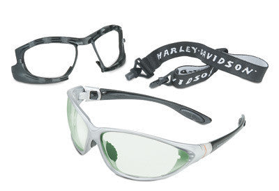 Uvex by Sperian Harley-Davidson HD1300 Series Safety Glasses With Black And Siver Frame And Silver Indoor/Outdoor Mirror Lens