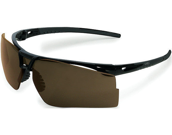 Uvex Bayonet Safety Glasses With Black And Gray Frame And SCT-Gray Uvextreme Anti-Fog Lens
