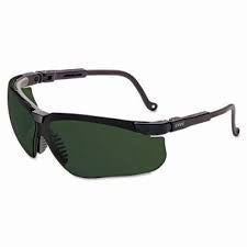 Uvex By Sperian Genesis Safety Glasses With Black Frame And Green And Shade 5 Polycarbonate Infra-dura Ultra-dura Anti-Scratch Hard Coat Lens