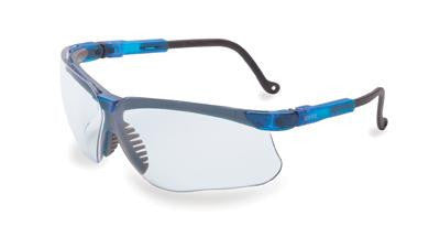 Uvex By Sperian Genesis Safety Glasses With Vapor Blue Frame And Clear Polycarbonate Ultra-dura Anti-Scratch Hard Coat Lens