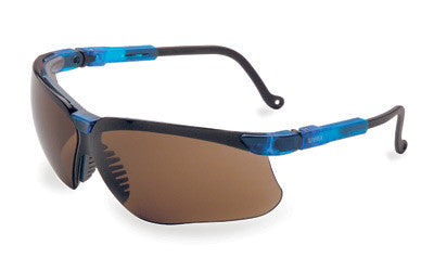 Uvex By Sperian Genesis Safety Glasses With Vapor Blue Frame And Espresso Polycarbonate Uvextreme Anti-Fog Lens