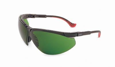 Uvex By Sperian Genesis XC Safety Glasses With Black Frame And Green And Shade 3 Polycarbonate Infra-Dura Ultra-dura Anti-Scratch Hard Coat Lens