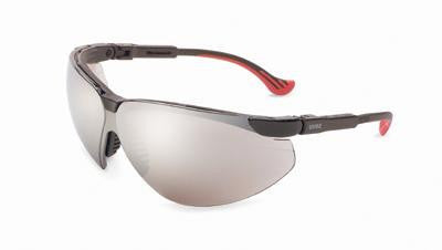 Uvex By Sperian Genesis XC Safety Glasses With Black Frame And Silver Polycarbonate Ultra-dura Anti-Scratch Hard Coat Mirror Lens