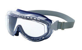 Uvex Flex Seal Indirect Vent Over The Glasses Goggles With Navy Blue Light Weight Silicone Frame, Clear Uvextreme Anti-Fog Lens And Fabric Headband