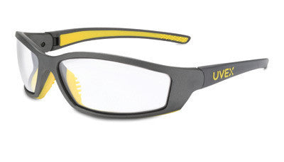 Uvex By Sperian SolarPro Safety Glasses With Gray And Yellow Frame And Clear Polycarbonate Uvextreme Anti-Fog Lens