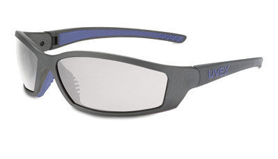 Uvex By Sperian SolarPro Safety Glasses With Gray And Blue Frame And SCT-Reflect 50 Polycarbonate Supra-Dura Anti-Scratch Hard Coat Lens