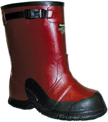 W H Salisbury Size 9 One Buckle Red 14" Rubber Overboot With Anti-Skid Sole