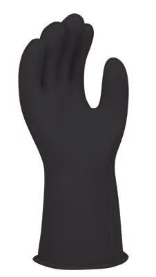 W H Salisbury Size 12 Black 11" Natural Rubber Class 0 Linesmens Gloves With Straight Cuff