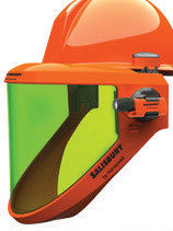 W H Salisbury Orange Hard Cap WIth Ratchet Suspension, Chin Gurad And  AS1200 Series Arc Flash Faceshield