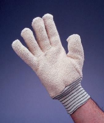 Wells Lamont Large White Heavy Weight Terry Cloth Cut And Sewn Unlined Ambidextrous Heat Resistant Glove With Knitwrist (144 Pair Per Case)