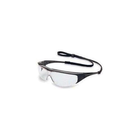 Uvex By Sperian Millennia Safety Glasses With Black Frame, Clear Polycarbonate Ultra-dura Anti-Scratch Lens And Break-Away Neck Cord