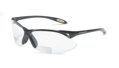 Sperian A900 Series Reading Magnifier 2.5 Diopter Safety Glasses With Black Frame And Clear Polycarbonate Anti-Scratch Hard Coat Lens