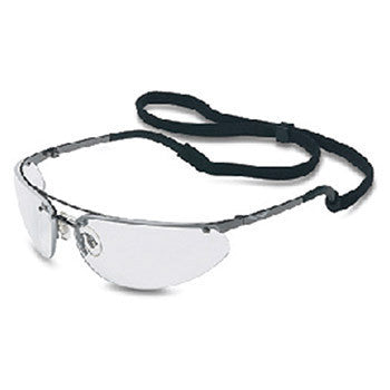 Sperian Fuse Metal Safety Glasses With Gunmetal Frame, Clear Polycarbonate Anti-Scratch Hard Coat Lens And Break-Away Neck Cord