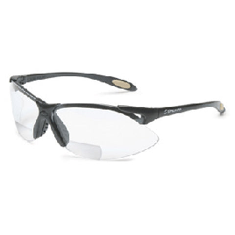 Sperian A900 Series Reading Magnifier 2.0 Diopter Safety Glasses With Black Frame And Clear Polycarbonate Anti-Scratch Hard Coat Lens