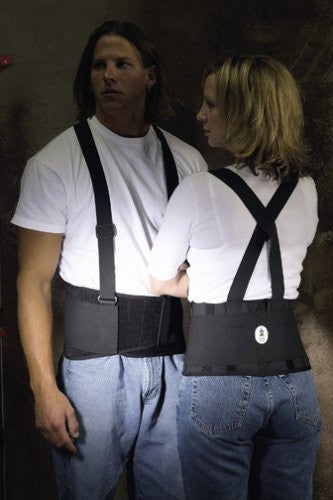 Ergodyne Large ProFlex 1650 Black Economy Elastic Back Support Belt With Detachable Suspenders