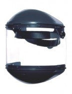 Fibre-Metal Model F-400 Noryl Dual Crown Ratchet Headgear With Clear Propionate Facshield, Built-In 4" Deep Chin Guard, 4" Deep Crown Protector And Speedy Mounting Loop System