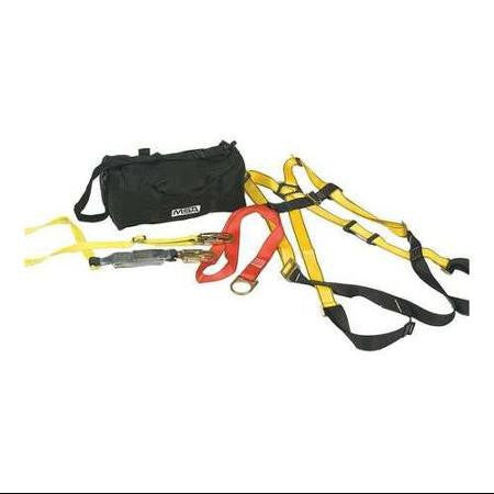 MSA Standard 25' Roofer's Kit (Includes Standard Workman Vest-Style Harness With Qwik-Fit Leg Straps, 25' Rope Lifeline With Trailing Rope Grab, Roof Anchor And Storage Bag)